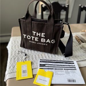 Marc Jacobs mini traveler tote “The Tote Bag” Black Canvas